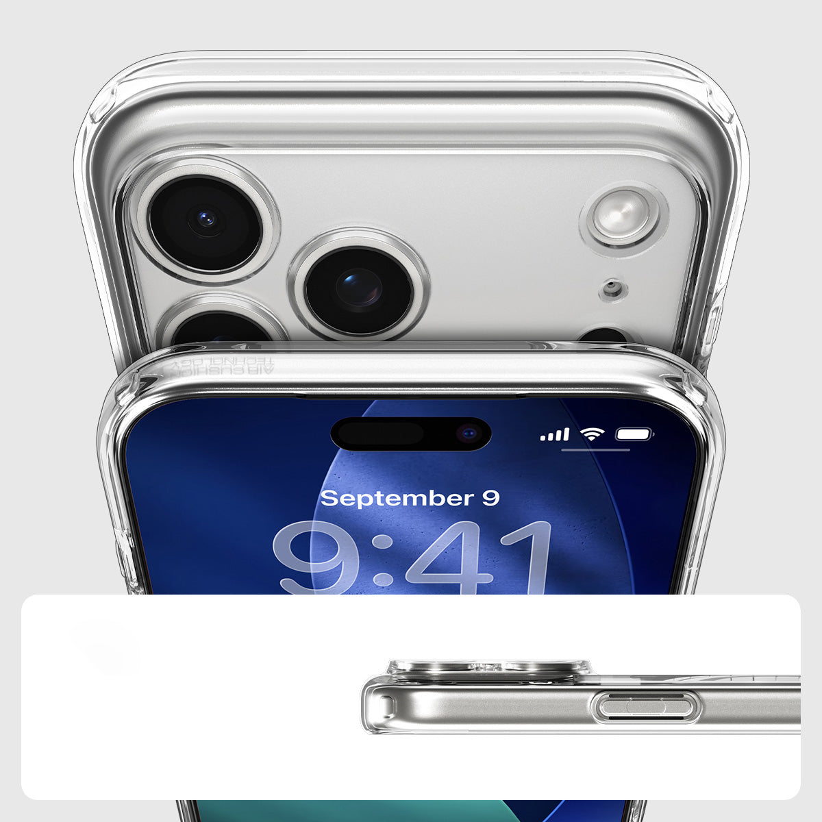 Handyhülle für iPhone 17 Pro, Spigen Ultra Hybrid Mag mit MagSafe, Transparent-Golden