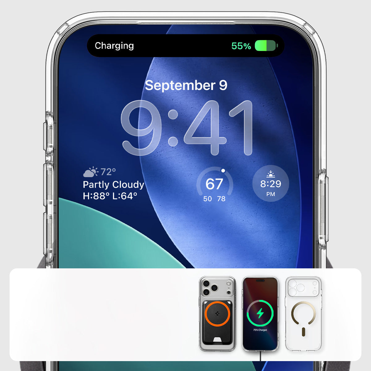 Handyhülle für iPhone 17 Pro, Spigen Ultra Hybrid Mag mit MagSafe, Transparent-Golden