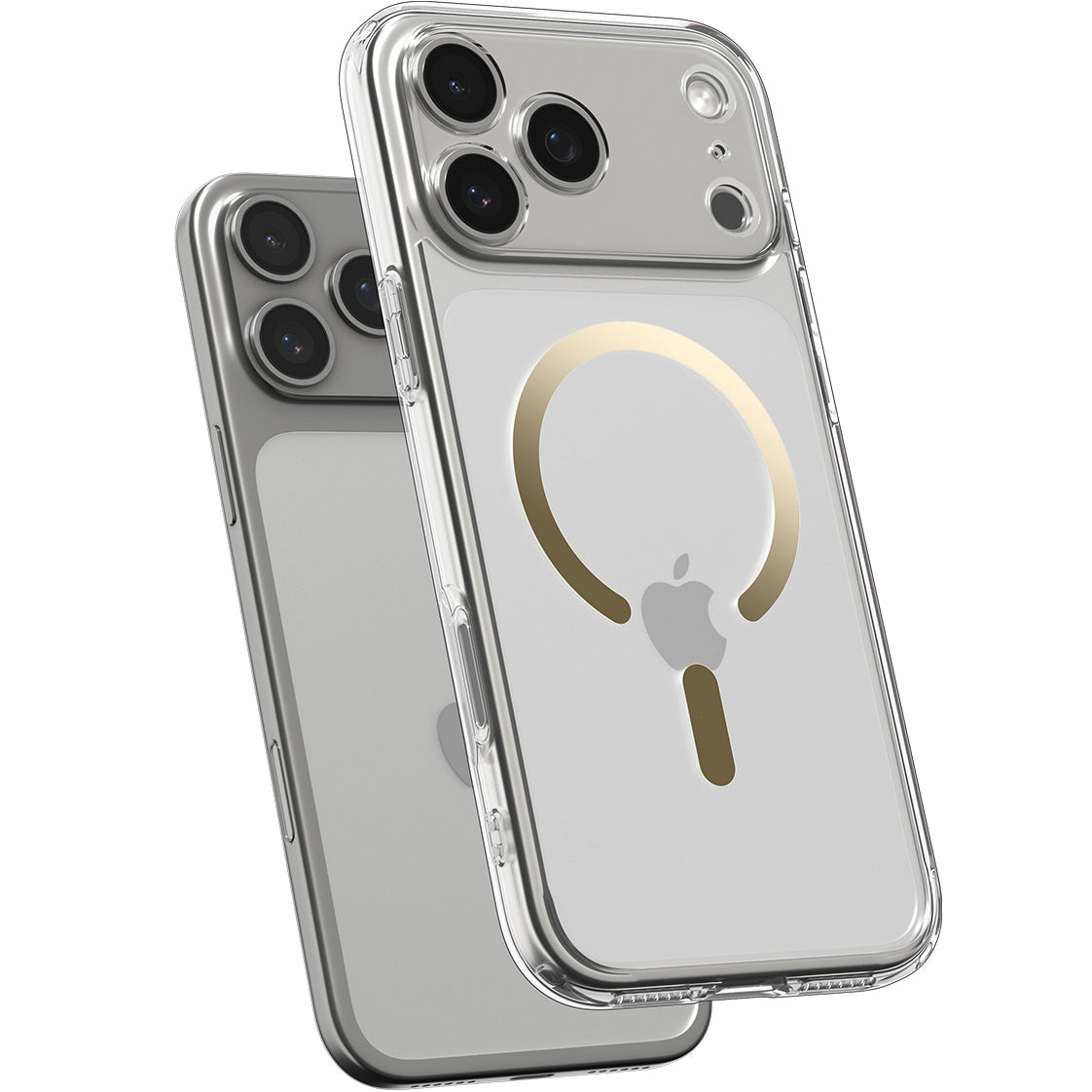 Handyhülle für iPhone 17 Pro, Spigen Ultra Hybrid Mag mit MagSafe, Transparent-Golden