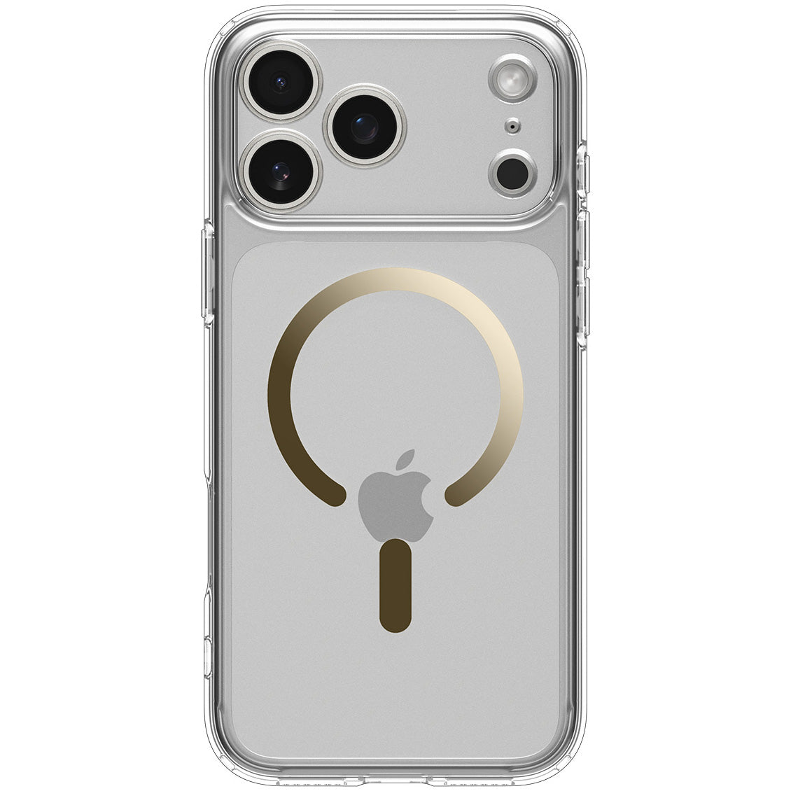 Handyhülle für iPhone 17 Pro, Spigen Ultra Hybrid Mag mit MagSafe, Transparent-Golden