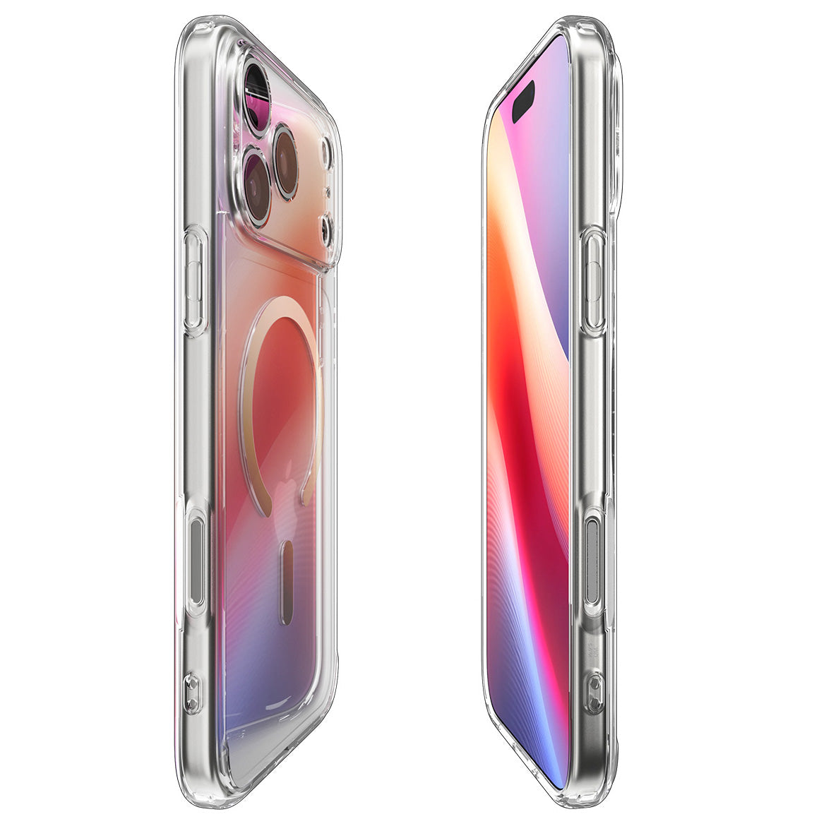 Handyhülle für iPhone 17 Pro, Spigen Ultra Hybrid Mag mit MagSafe, Transparent-Golden