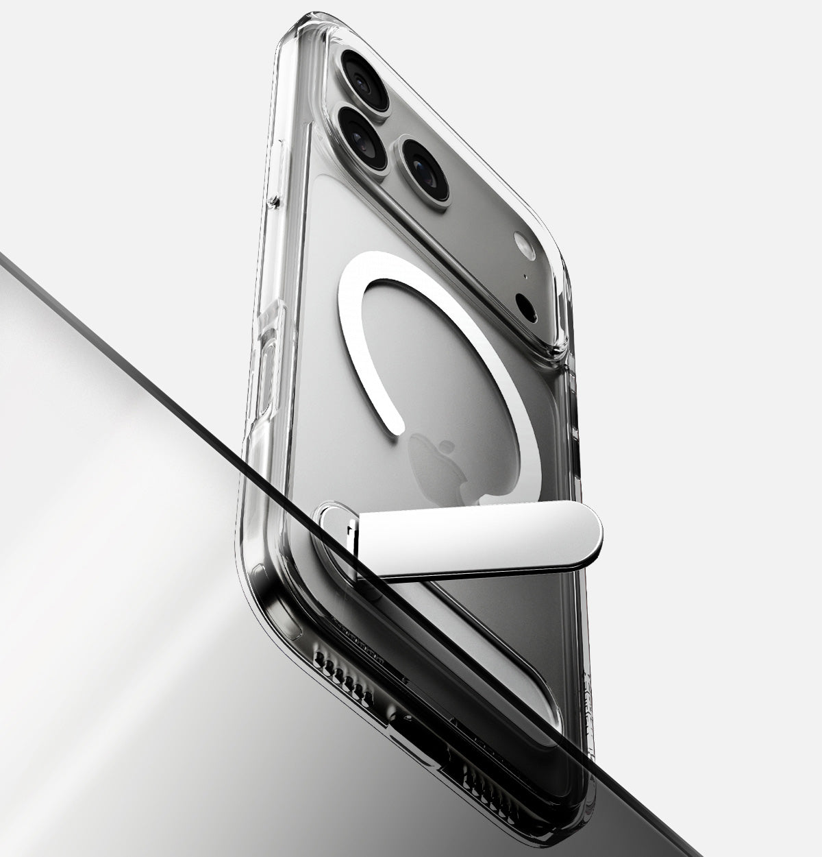 Handyhülle für iPhone 17 Pro, Spigen Ultra Hybrid S Mag mit MagSafe, Transparent-Weiß