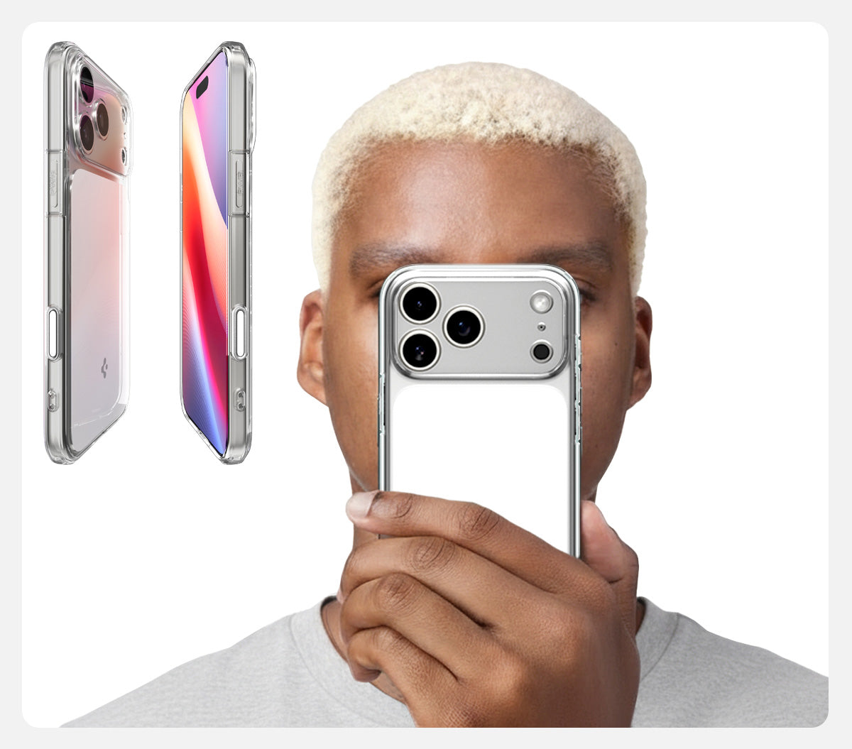 Handyhülle für iPhone 17 Pro, Spigen Ultra Hybrid T Mag (CC) mit MagSafe, Transparent-Weiß