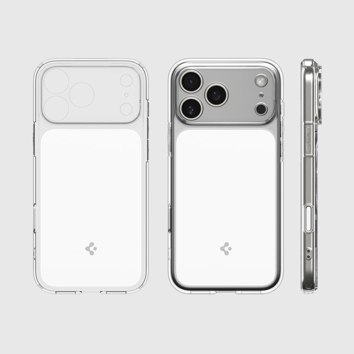 Handyhülle für iPhone 17 Pro, Spigen Ultra Hybrid T Mag (CC) mit MagSafe, Transparent-Weiß