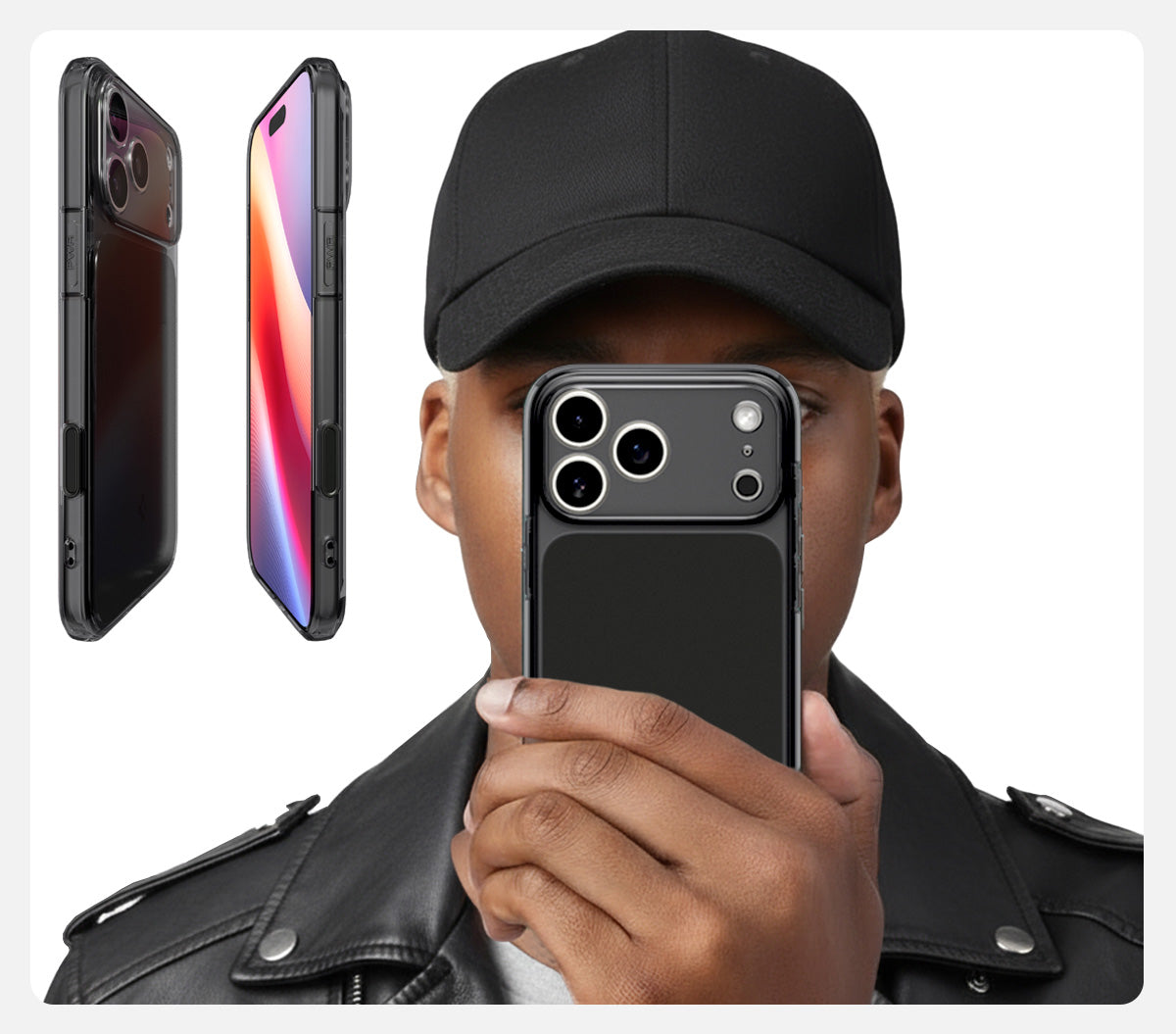 Handyhülle für iPhone 17 Pro, Spigen Ultra Hybrid T Mag (CC) mit MagSafe, Rauchfarben-Schwarz