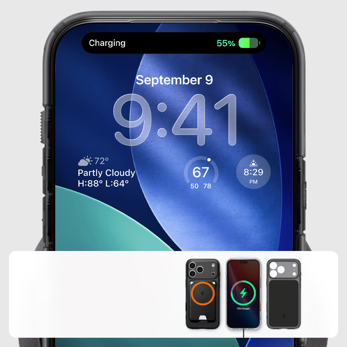 Handyhülle für iPhone 17 Pro, Spigen Ultra Hybrid T Mag (CC) mit MagSafe, Rauchfarben-Schwarz