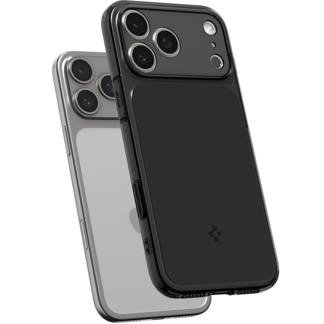 Handyhülle für iPhone 17 Pro, Spigen Ultra Hybrid T Mag (CC) mit MagSafe, Rauchfarben-Schwarz