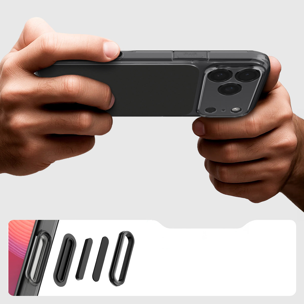 Handyhülle für iPhone 17 Pro Max, Spigen Ultra Hybrid T Mag (CC) mit MagSafe, Rauchfarben-Schwarz