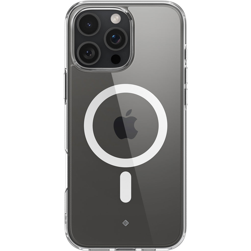 Handyhülle für iPhone 16 Pro Max, Spigen Caseology Capella Mag mit MagSafe, Transparent-Weiß