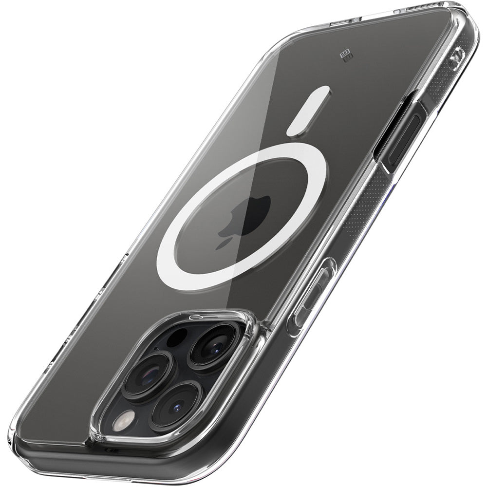 Handyhülle für iPhone 16 Pro Max, Spigen Caseology Capella Mag mit MagSafe, Transparent-Weiß