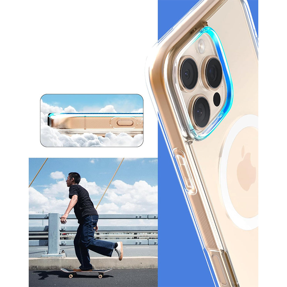 Handyhülle für iPhone 16 Pro Max, Spigen Caseology Capella Mag mit MagSafe, Transparent-Weiß