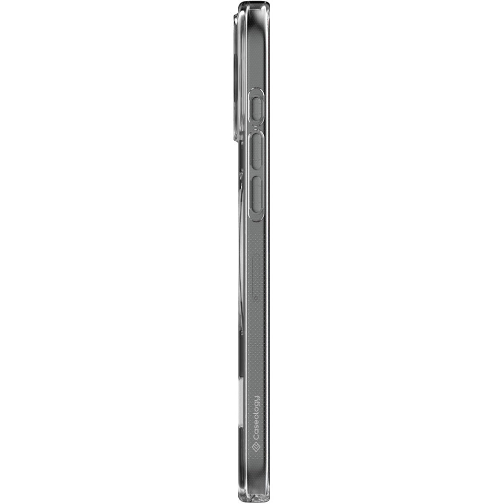Handyhülle für iPhone 16 Pro, Spigen Caseology Capella Mag Kickstand mit MagSafe, Transparent-Grau