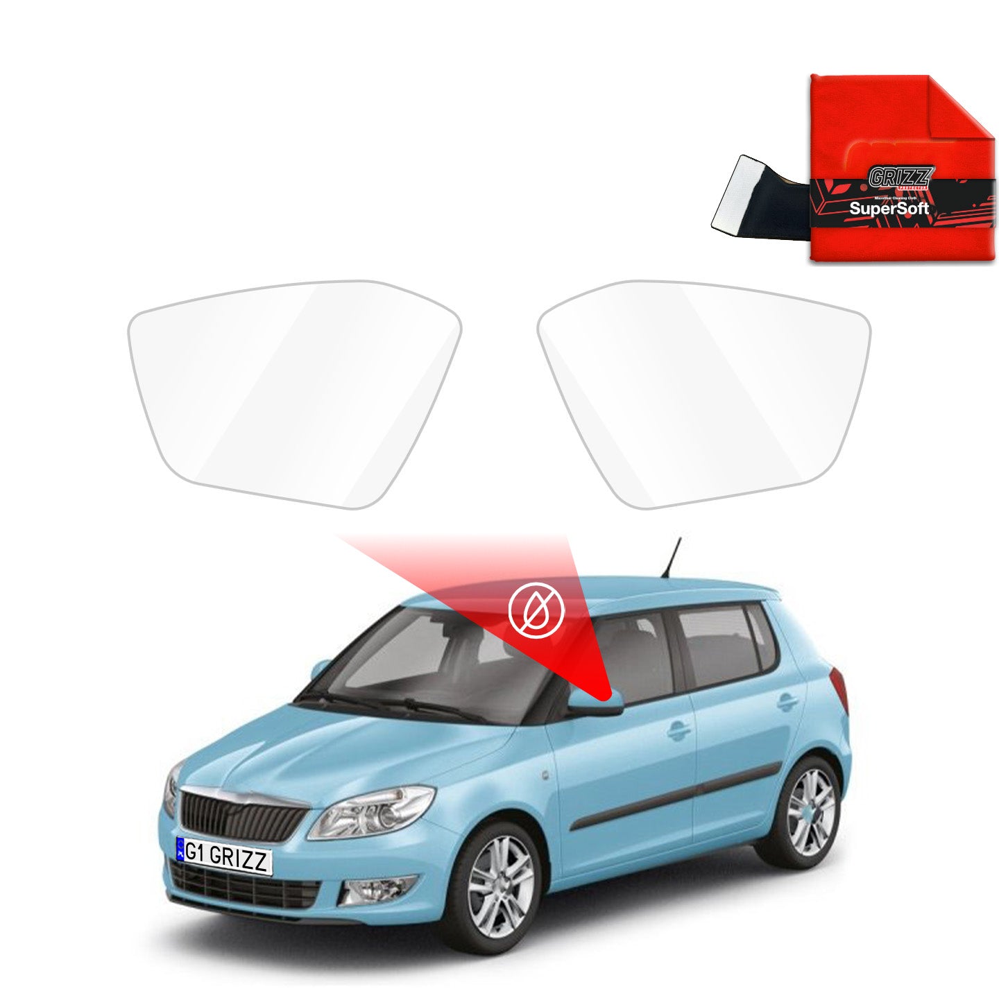 Regenschutzfolie Grizz Protector für Außenspiegel - Skoda Fabia (2014-2021)