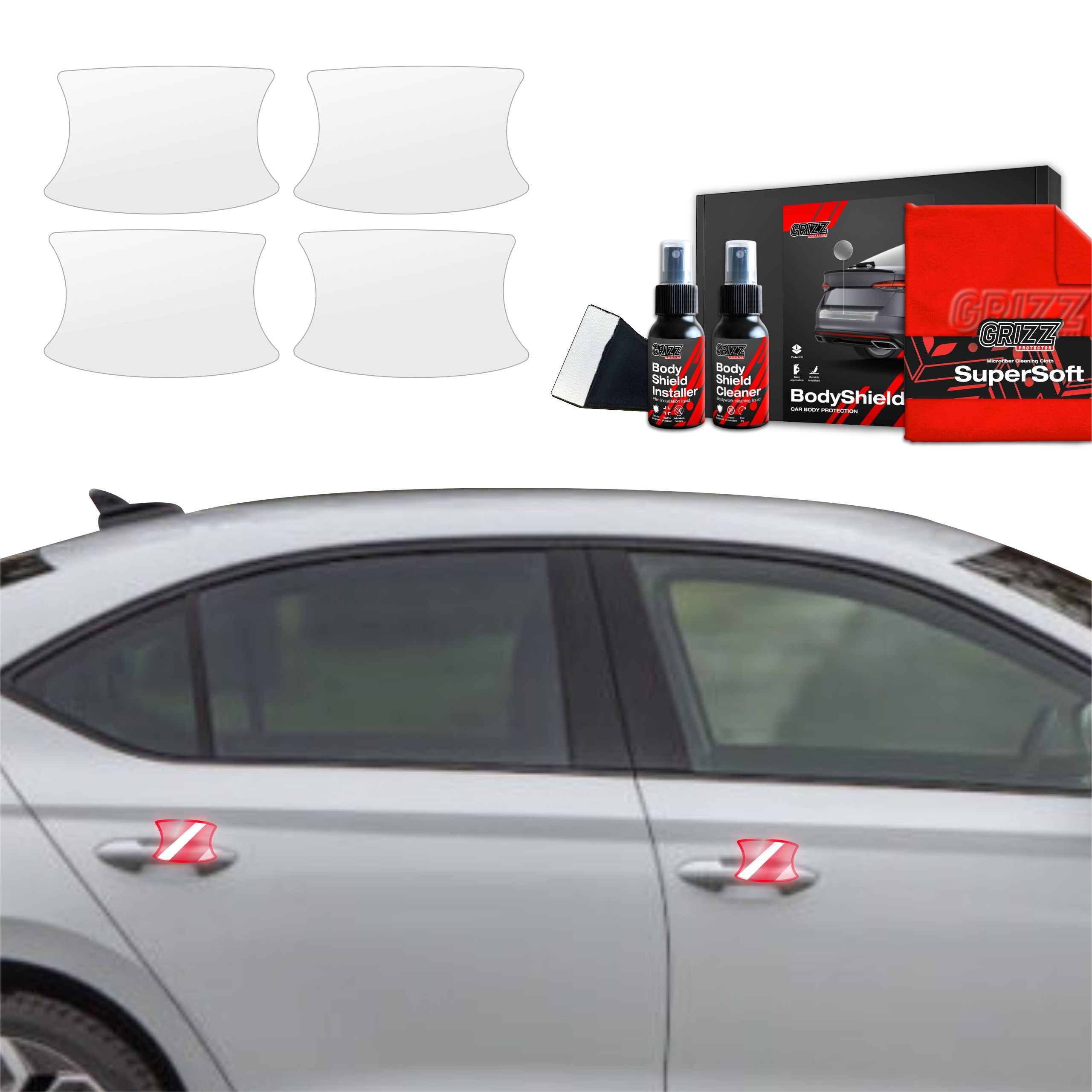 4in1 Schutzfolie Grizz Protector für Türgriffmulden - Skoda Octavia 4 Hatchback Facelifting (2024-2026)