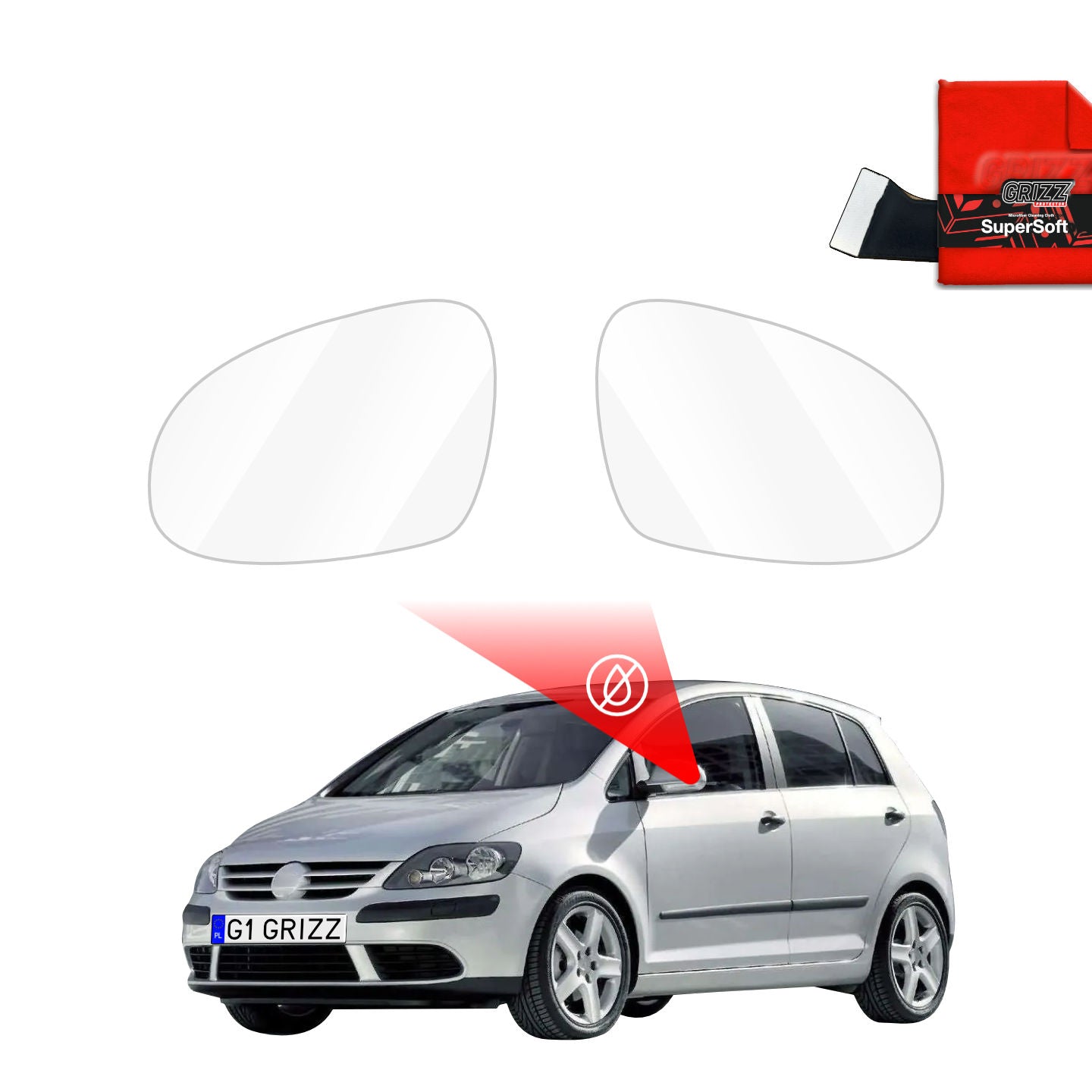 Regenschutzfolie Grizz Protector für Außenspiegel - Volkswagen Golf Plus (2004-2013)