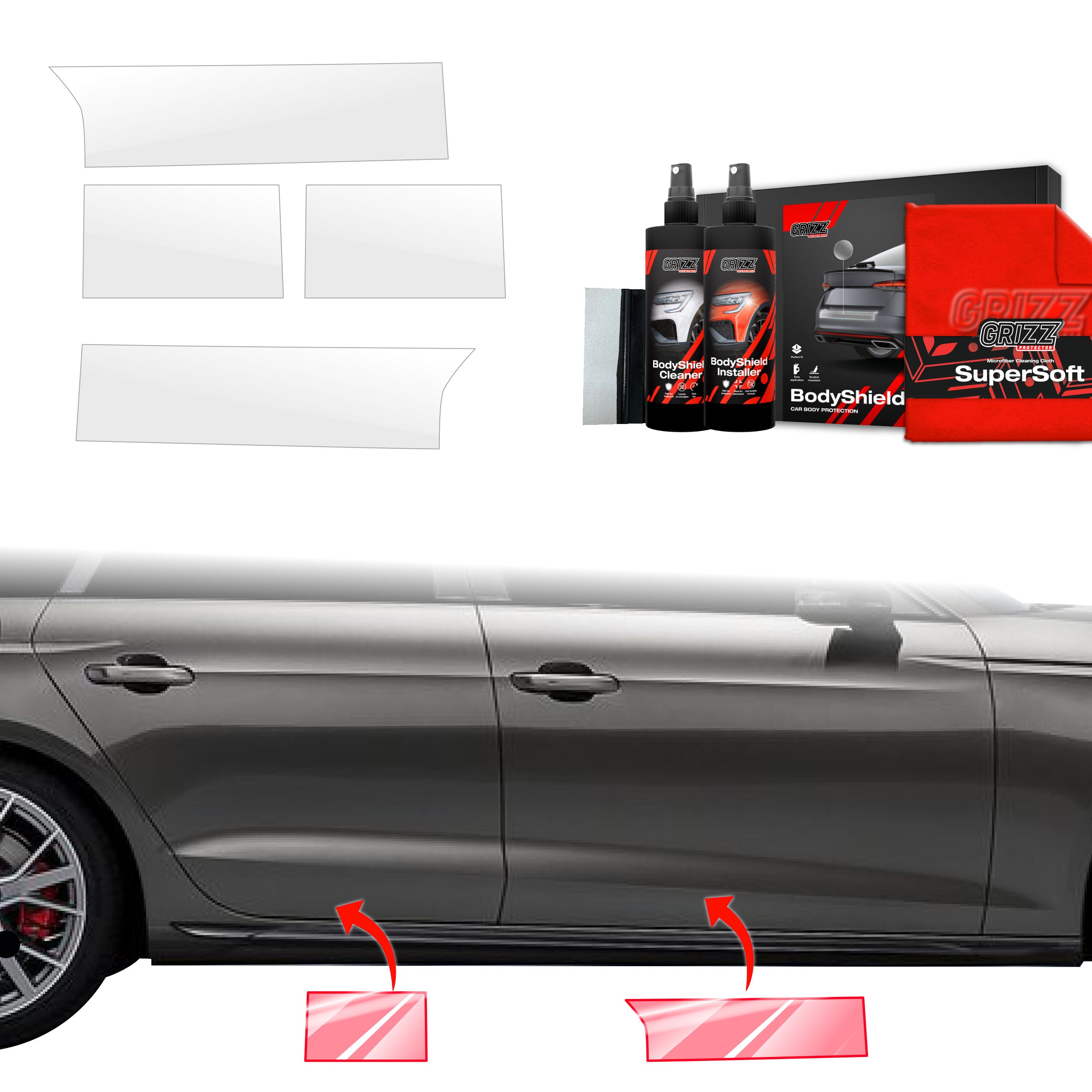 4in1 Schutzfolie Grizz Protector für Schweller - Audi A4 Avant (2019-2024)