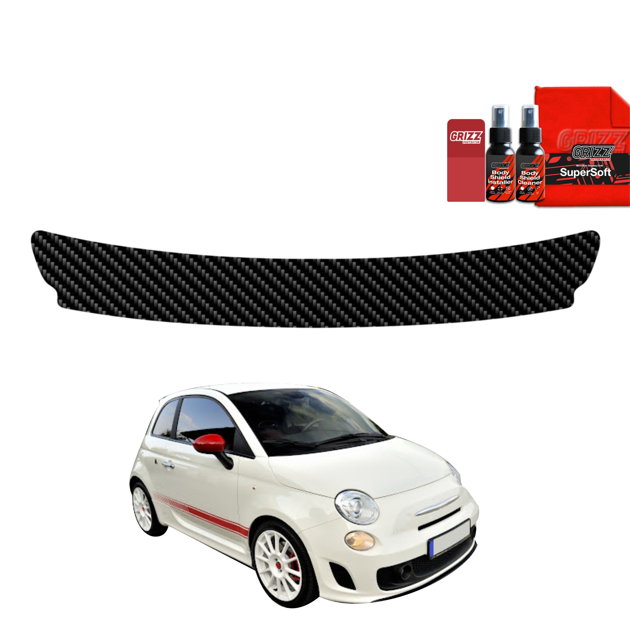 Kohlenstoff Schutzfolie Grizz Protector für Ladekante - Abarth 500 (2016-2023)