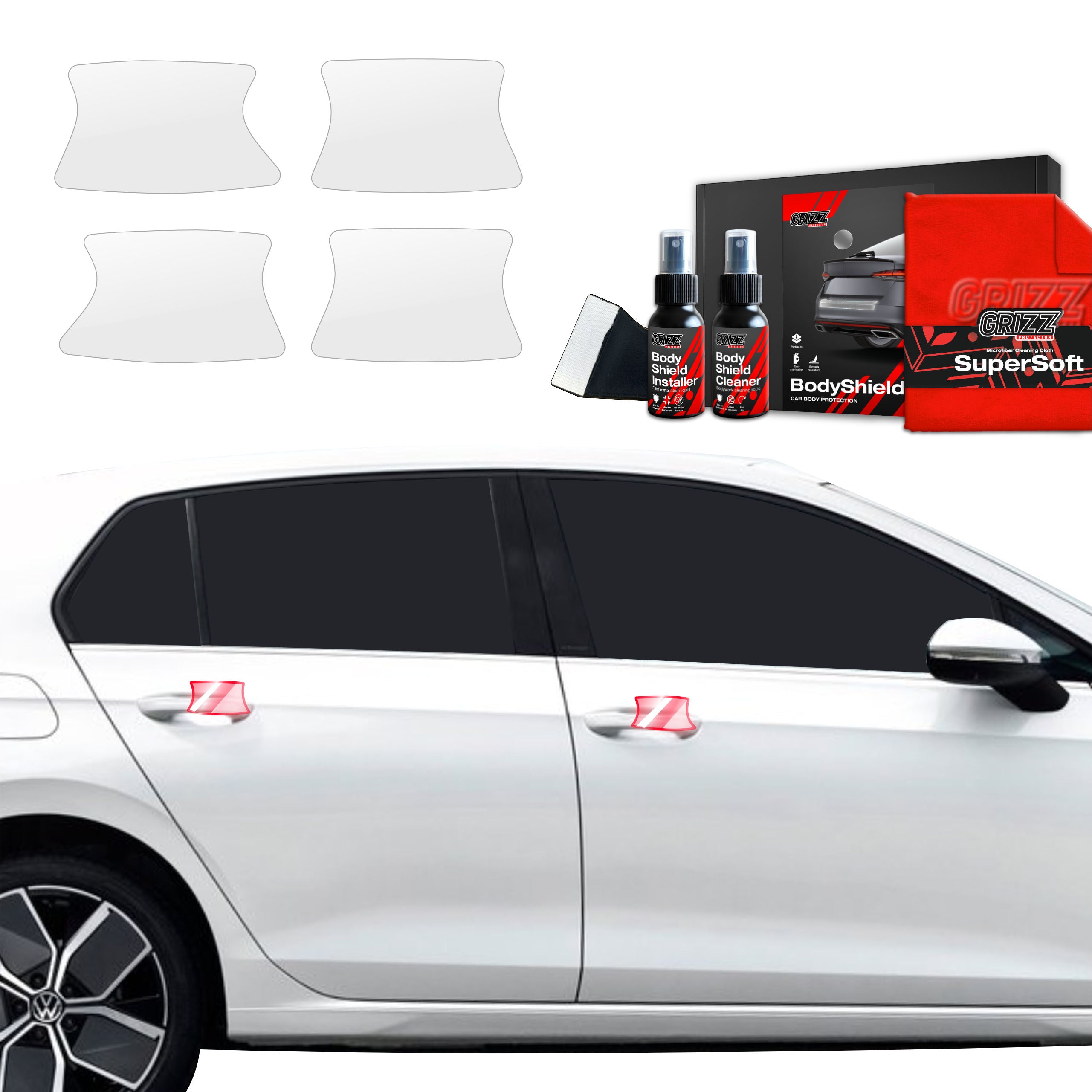 4in1 Schutzfolie Grizz Protector für Türgriffmulden - Volkswagen VW Golf 8 Hatchback (2024-2026)