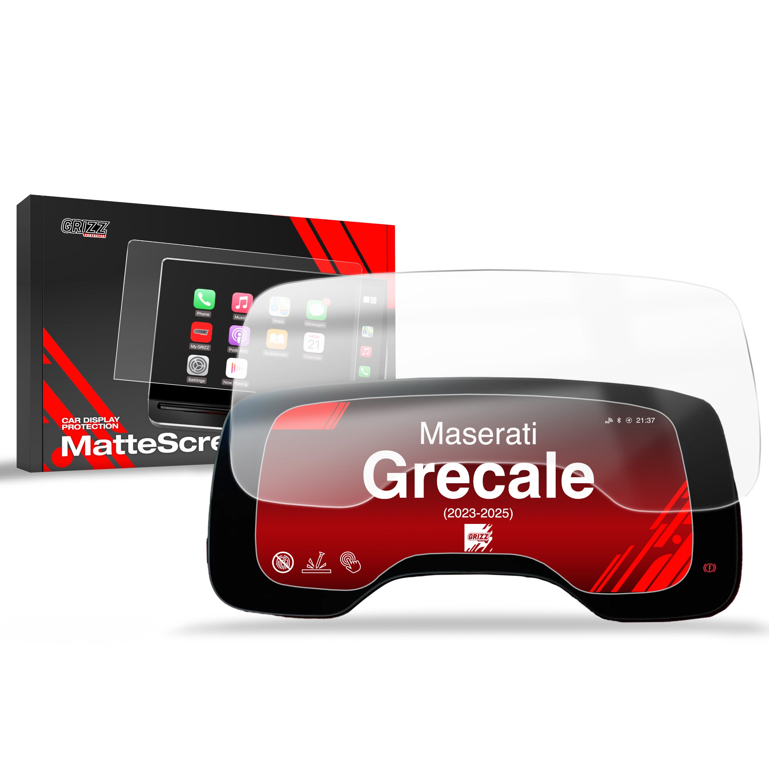 Matte Autodisplayfolie für Maserati Grecale Virtual Cockpit (2023-2026), Grizz Protector