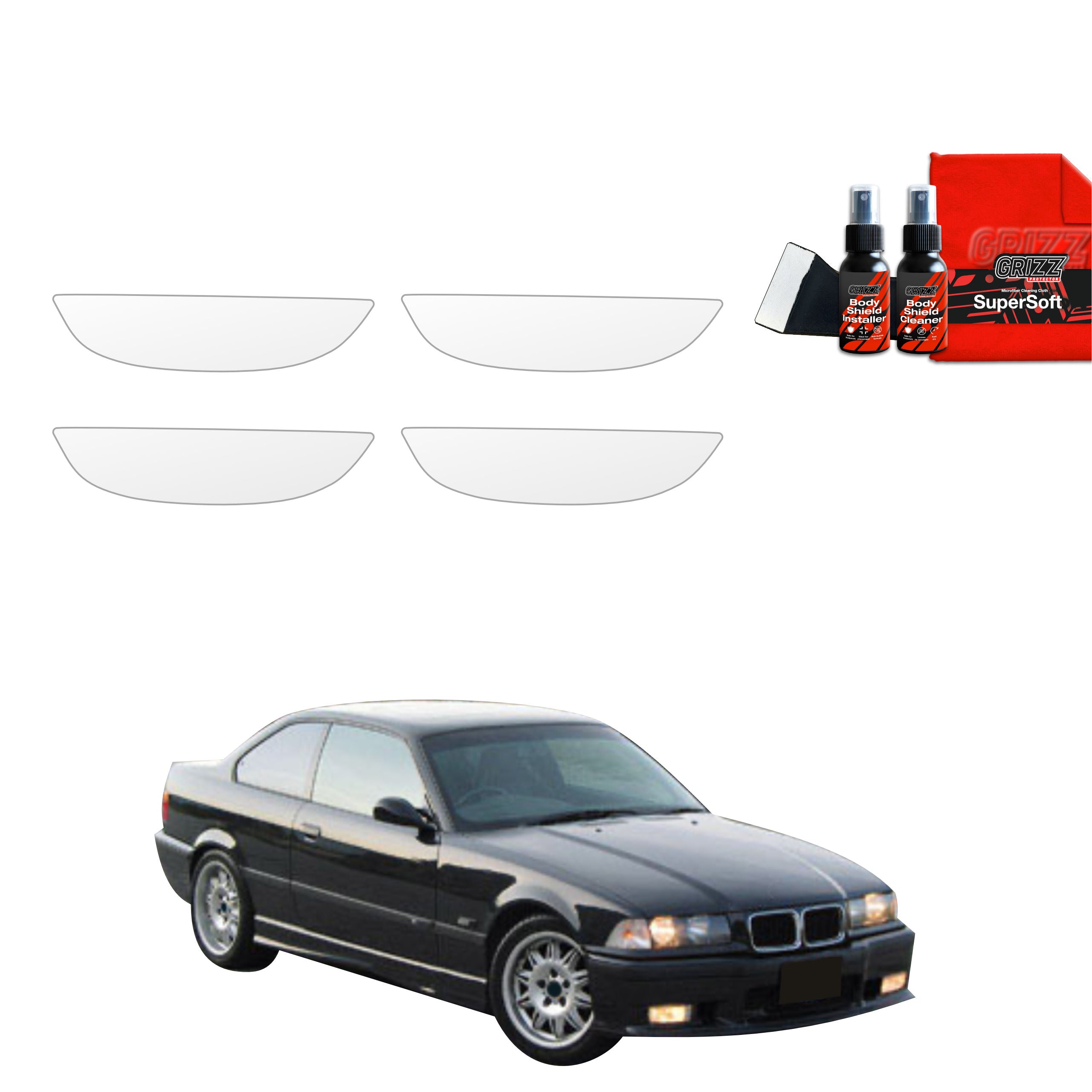 4in1 Schutzfolie Grizz Protector für Türgriffmulden - BMW 3 E36 Coupe (1991-1999)
