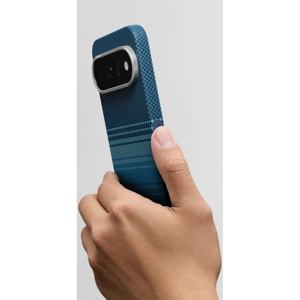 Aramid Handyhülle für Google Pixel 11 Pro XL, PITAKA Ultra-Slim Case mit MagSafe, Blau mit Kevlar (12/14)
