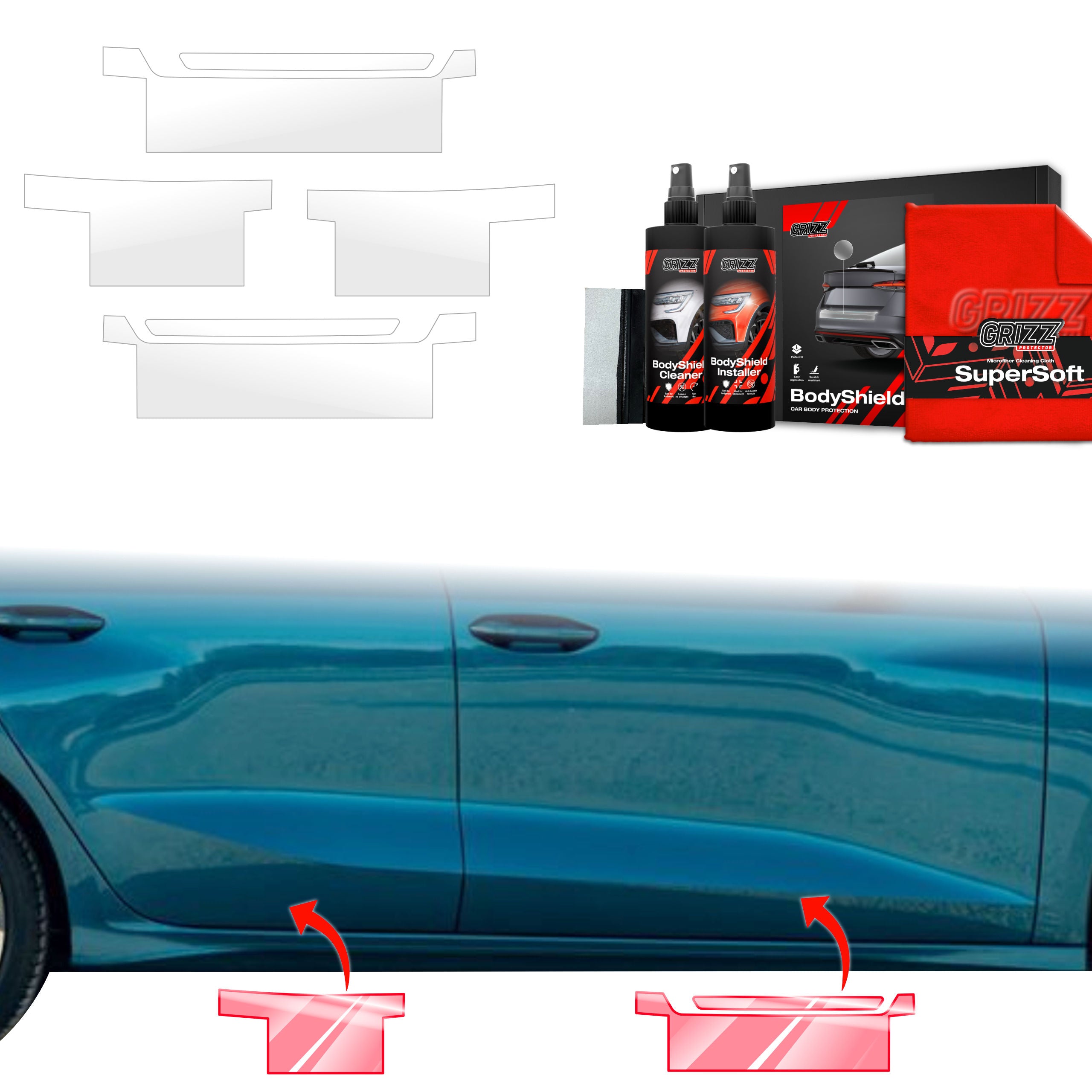 4in1 Schutzfolie Grizz Protector für Schweller - Audi A3 8Y Sportback (2020-2023)