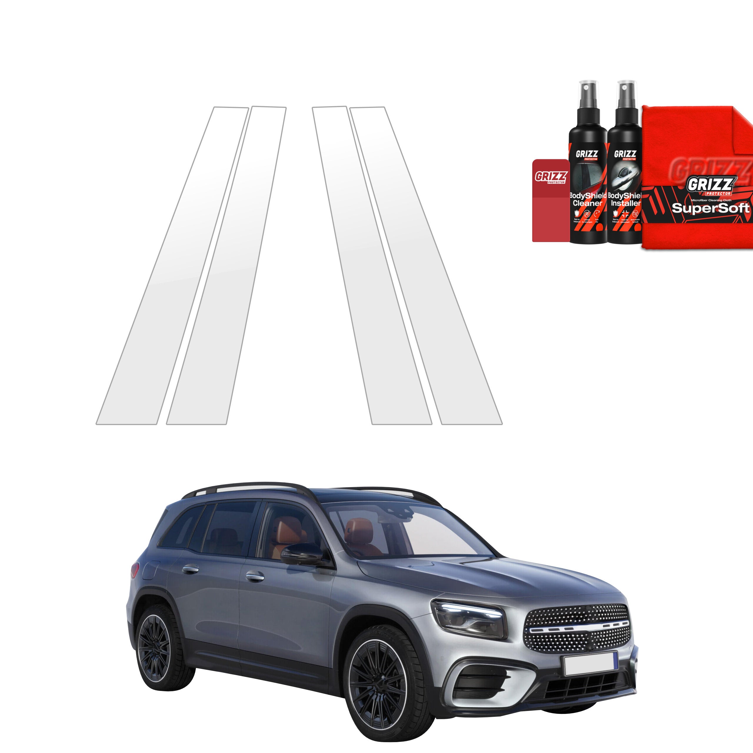 4in1 Schutzfolie Grizz Protector für B-C-Säule - Mercedes GLB 200 (2023-2026)