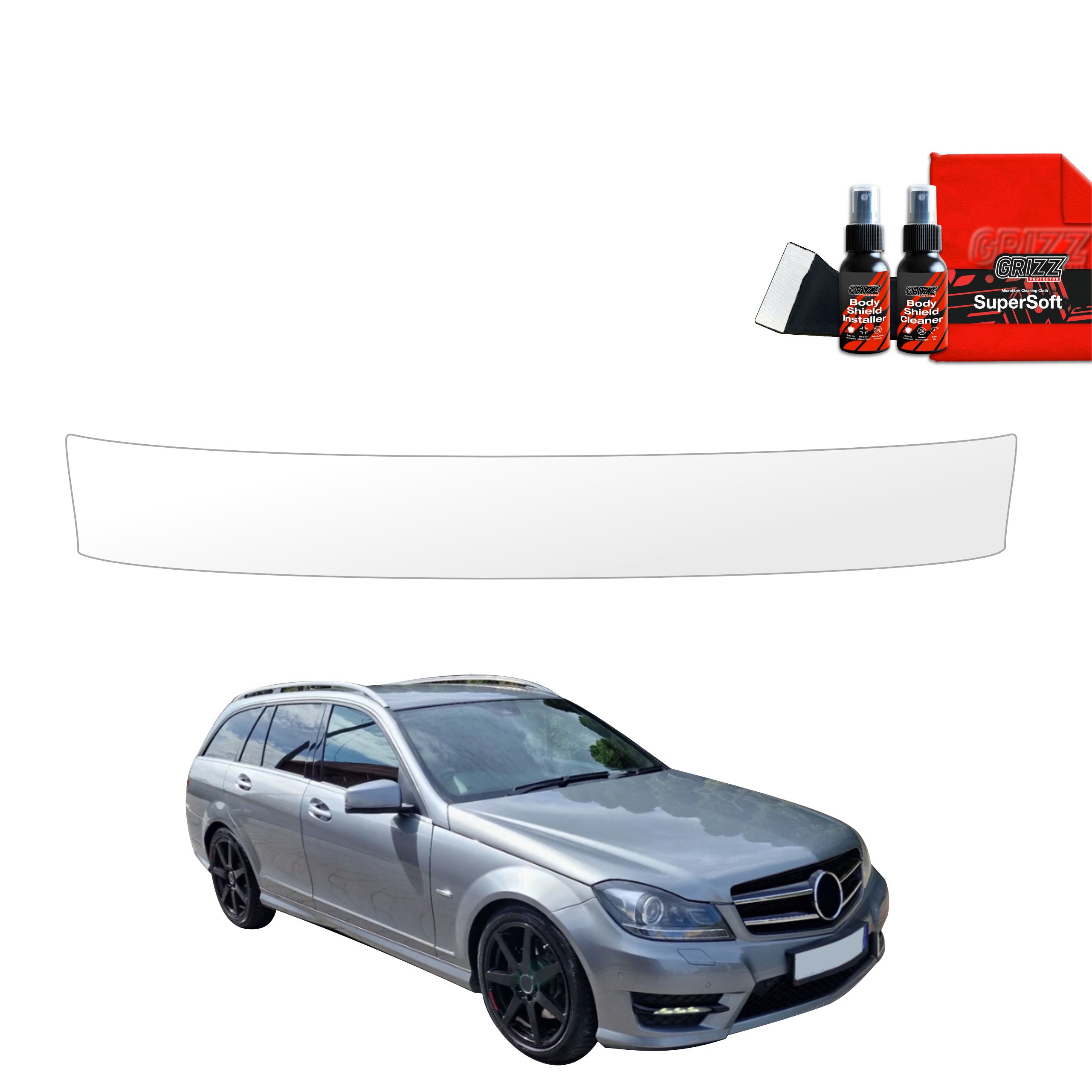 Schutzfolie Grizz Protector für Ladekante - Mercedes Benz C Klasse S204 Kombi Facelifting (2011-2014)
