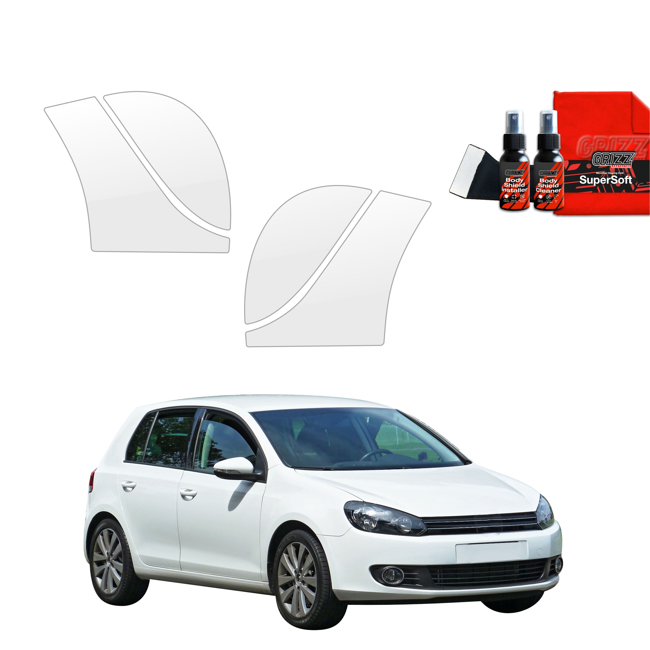 4in1 Schutzfolie Grizz Protector für hinteren & vorderen Seitenschwelle - Volkswagen Golf 6 Hatchback 5D (2008-2013)