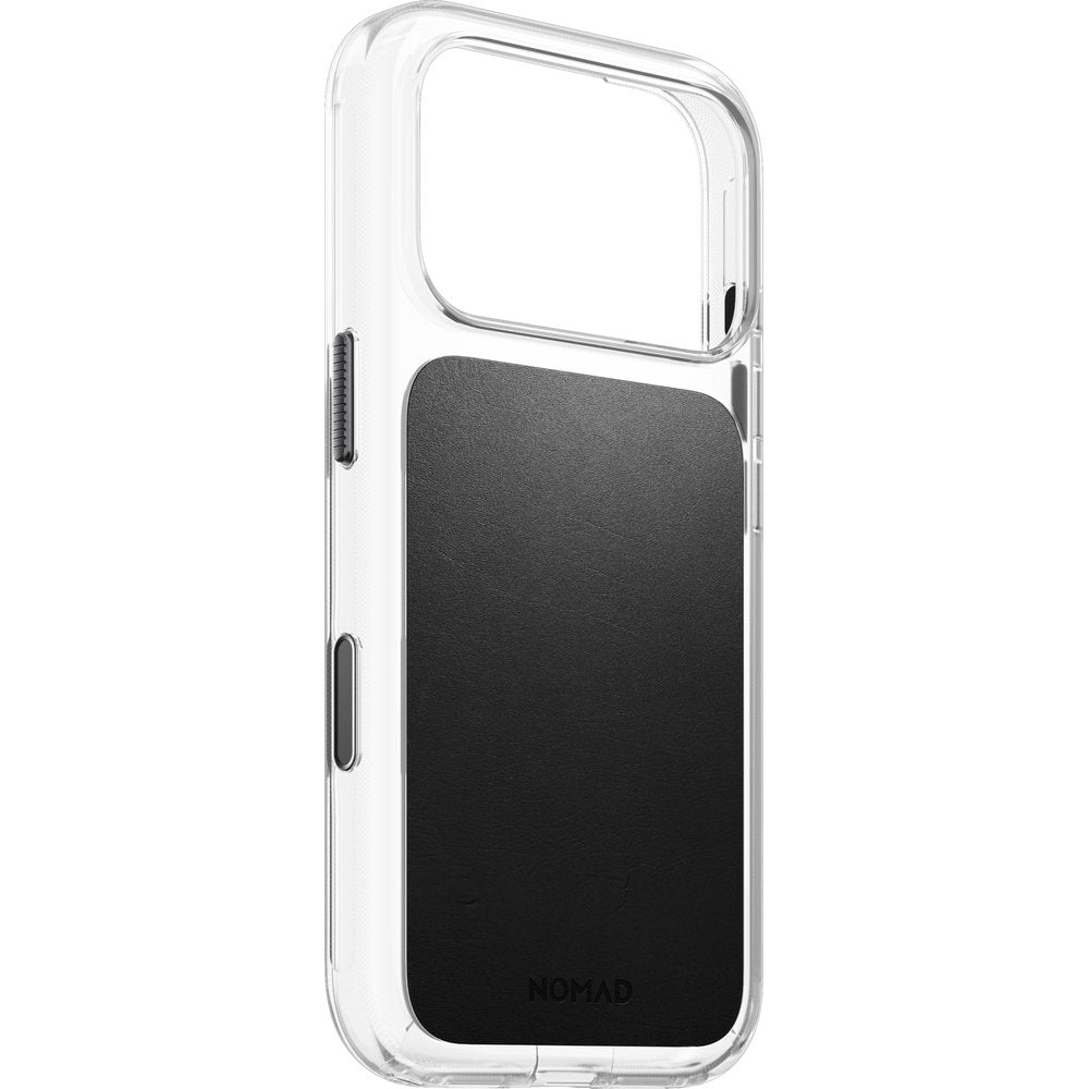 Handyhülle aus Naturleder für iPhone 18 Pro / 17 Pro, Nomad Modern Leather Case Horween Series mit MagSafe, Transparent und Schwarz (1/9)