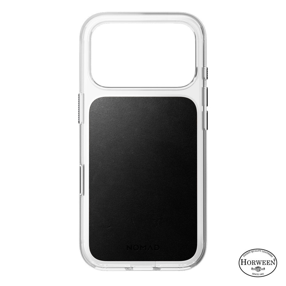 Handyhülle aus Naturleder für iPhone 18 Pro / 17 Pro, Nomad Modern Leather Case Horween Series mit MagSafe, Transparent und Schwarz (8/9)