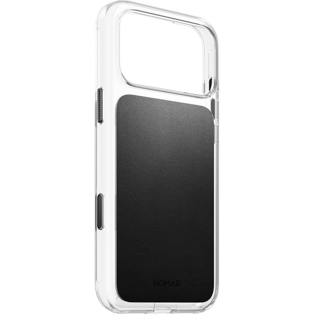 Handyhülle aus Naturleder für iPhone 18 Pro Max / 17 Pro Max, Nomad Modern Leather Case Horween Series mit MagSafe, Transparent und Schwarz (1/9)