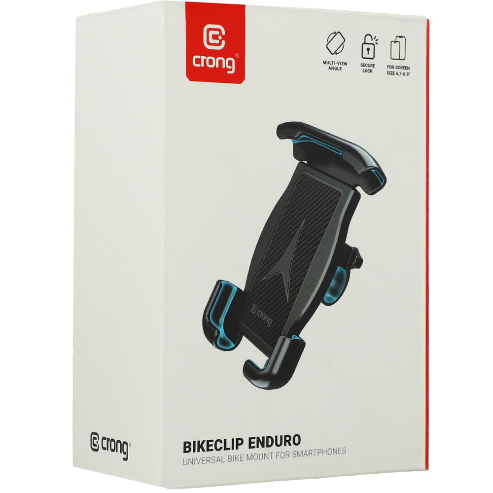 Fahrrad-/Motorradhalterung für Handy am Lenker, Crong Bikeclip Enduro, Schwarz