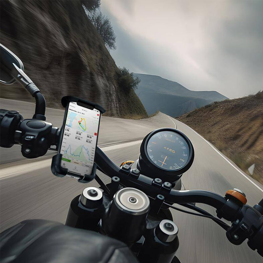 Fahrrad-/Motorradhalterung für Handy am Lenker, Crong Bikeclip Enduro, Schwarz