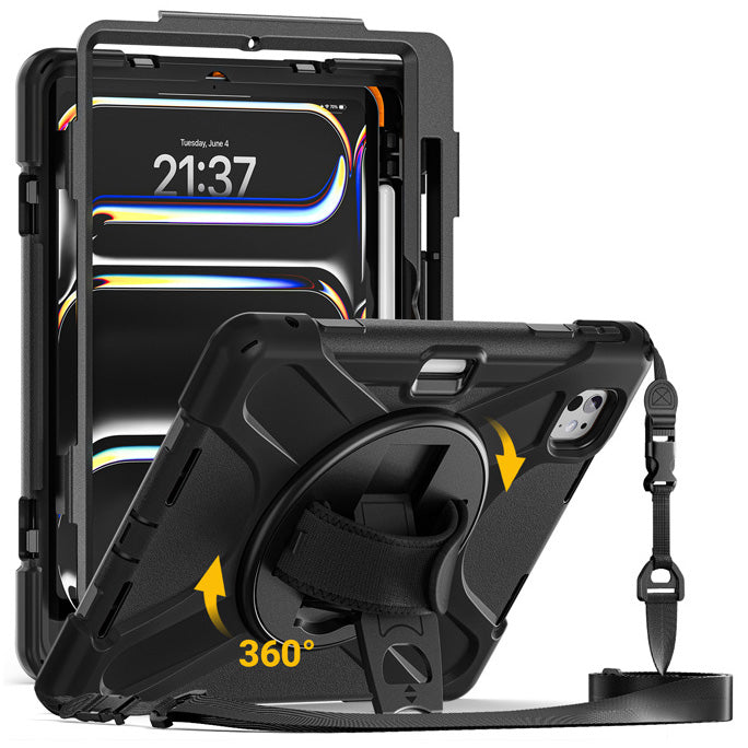 Hülle gepanzert für iPad Pro 11 M5 2025, M4 2024, Crong Defender Plus, schwarz