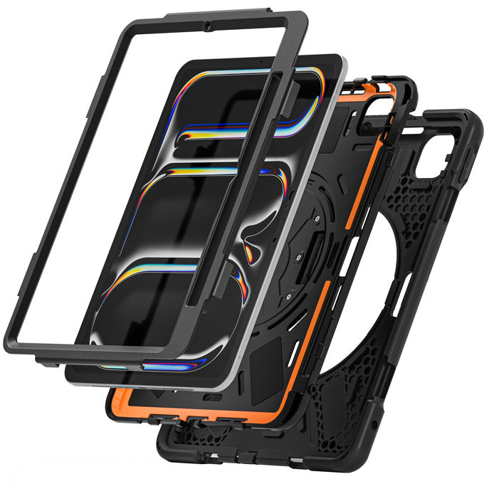 Hülle gepanzert für iPad Pro 11 M5 2025, M4 2024, Crong Defender Plus, schwarz