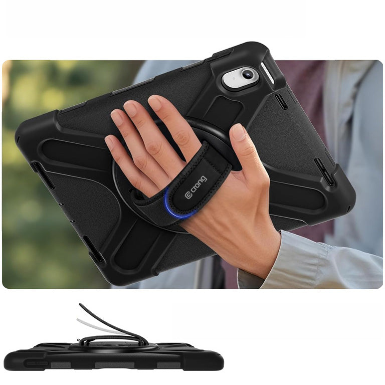 Hülle gepanzert für iPad Pro 11 M5 2025, M4 2024, Crong Defender Plus, schwarz