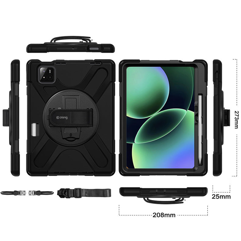 Hülle gepanzert für Xiaomi Pad 8 / 8 Pro / 7 / 7 Pro, Crong Defender Plus, schwarz