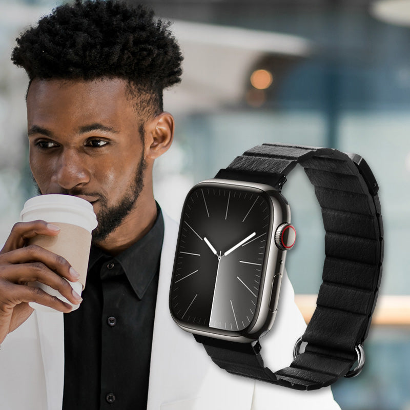 Armband für Apple Watch 49/46/45/44 mm, Crong Eclipse, Schwarz