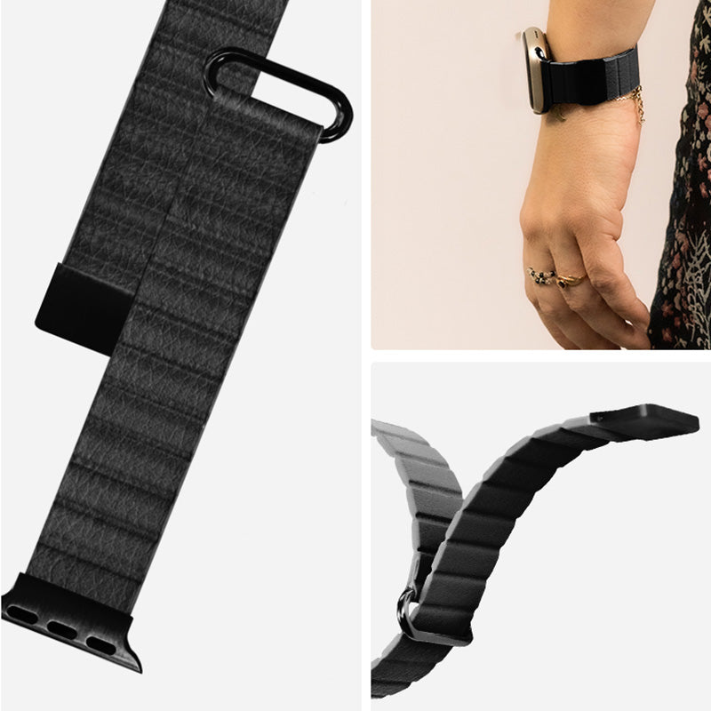 Armband für Apple Watch 49/46/45/44 mm, Crong Eclipse, Schwarz