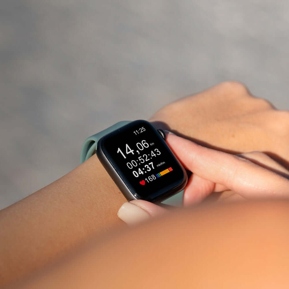 Armband für Apple Watch 38/40/41/42 mm, Crong Sport Liquid Band, Salbei