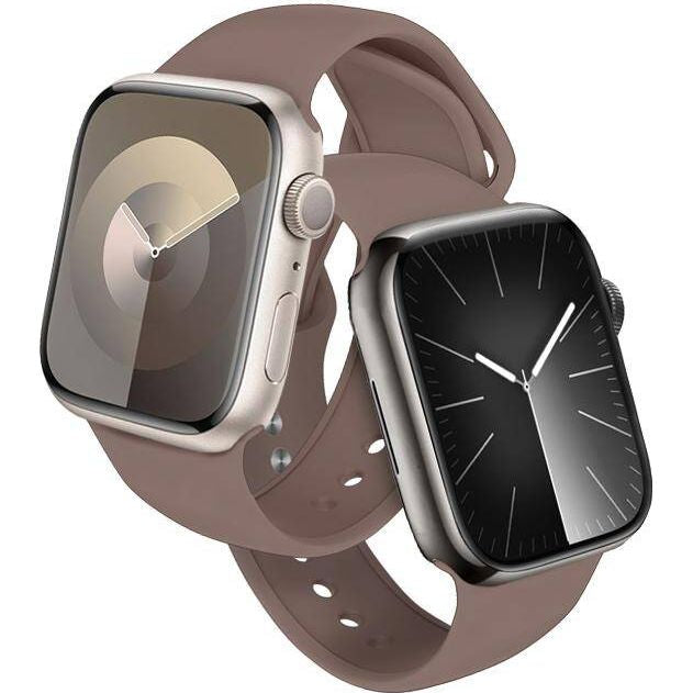 Armband für Apple Watch 49/46/45/44 mm, Crong Sport Liquid Band, Braun