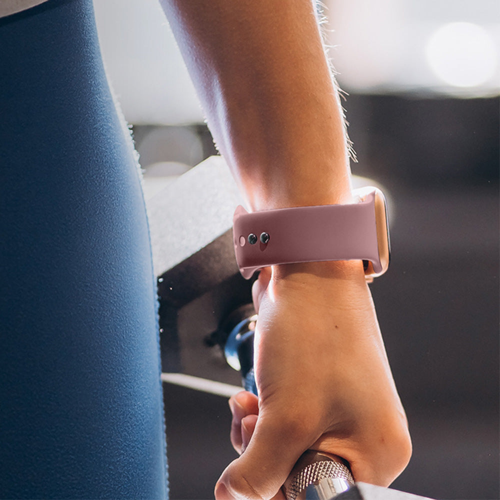 Armband für Apple Watch 42/41/40/38 mm, Crong Liquid Band, Dunkelrosa
