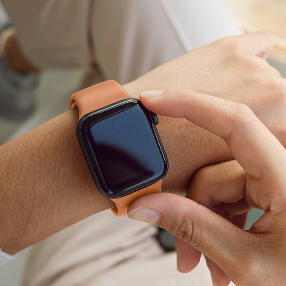 Armband für Apple Watch 42/41/40/38 mm, Crong Liquid Band, Orange