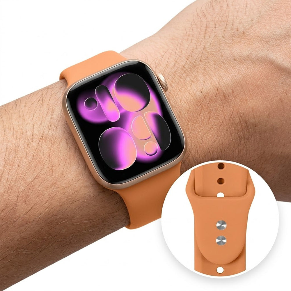Armband für Apple Watch 42/41/40/38 mm, Crong Liquid Band, Orange