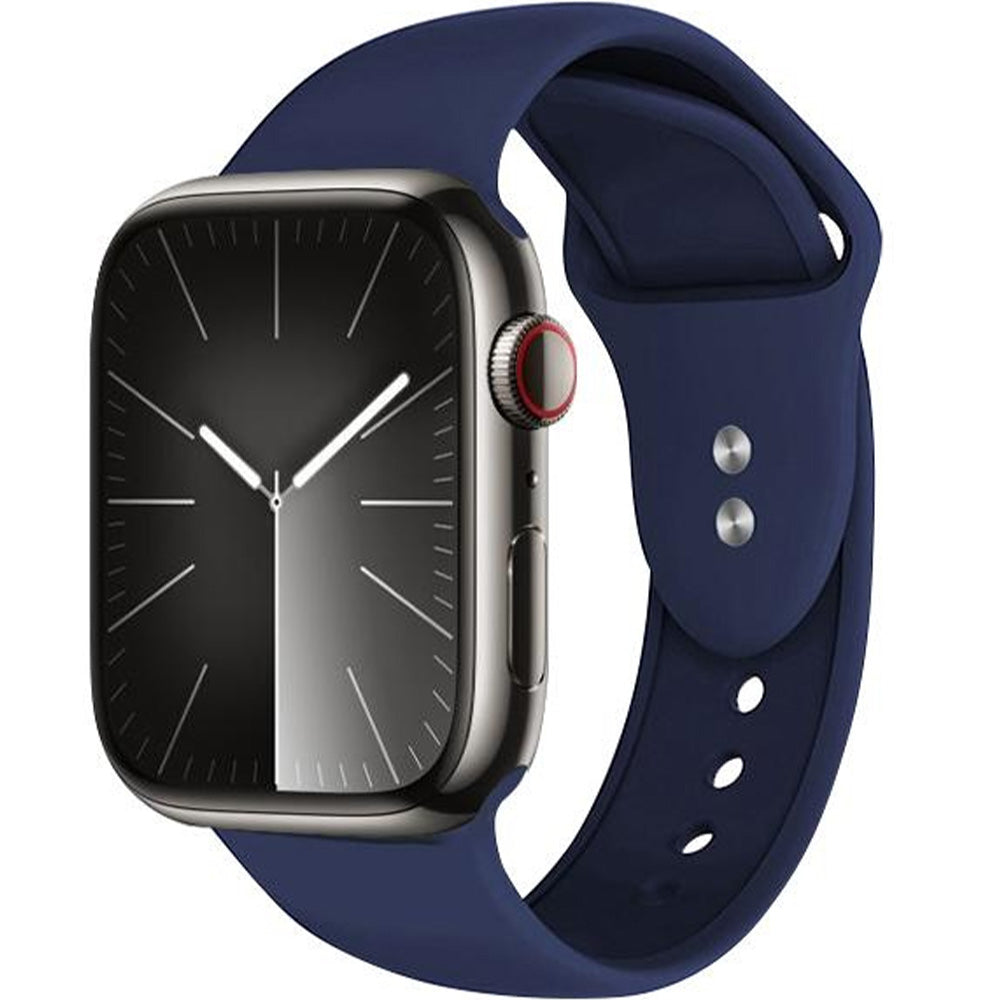Armband für Apple Watch 49/46/45/44 mm, Crong Liquid Band, Dunkelblau