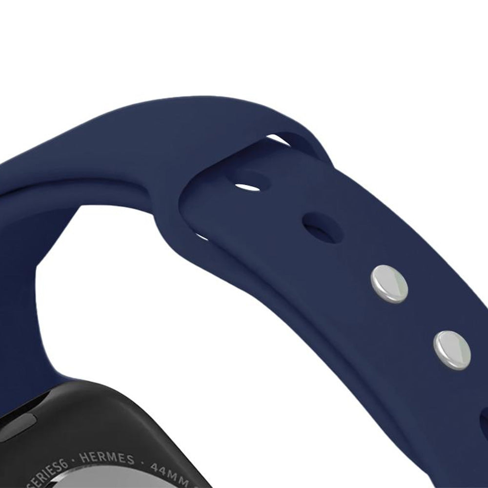 Armband für Apple Watch 49/46/45/44 mm, Crong Liquid Band, Dunkelblau