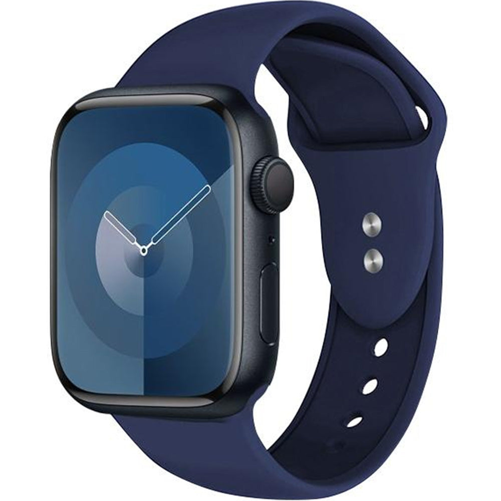 Armband für Apple Watch 49/46/45/44 mm, Crong Liquid Band, Dunkelblau