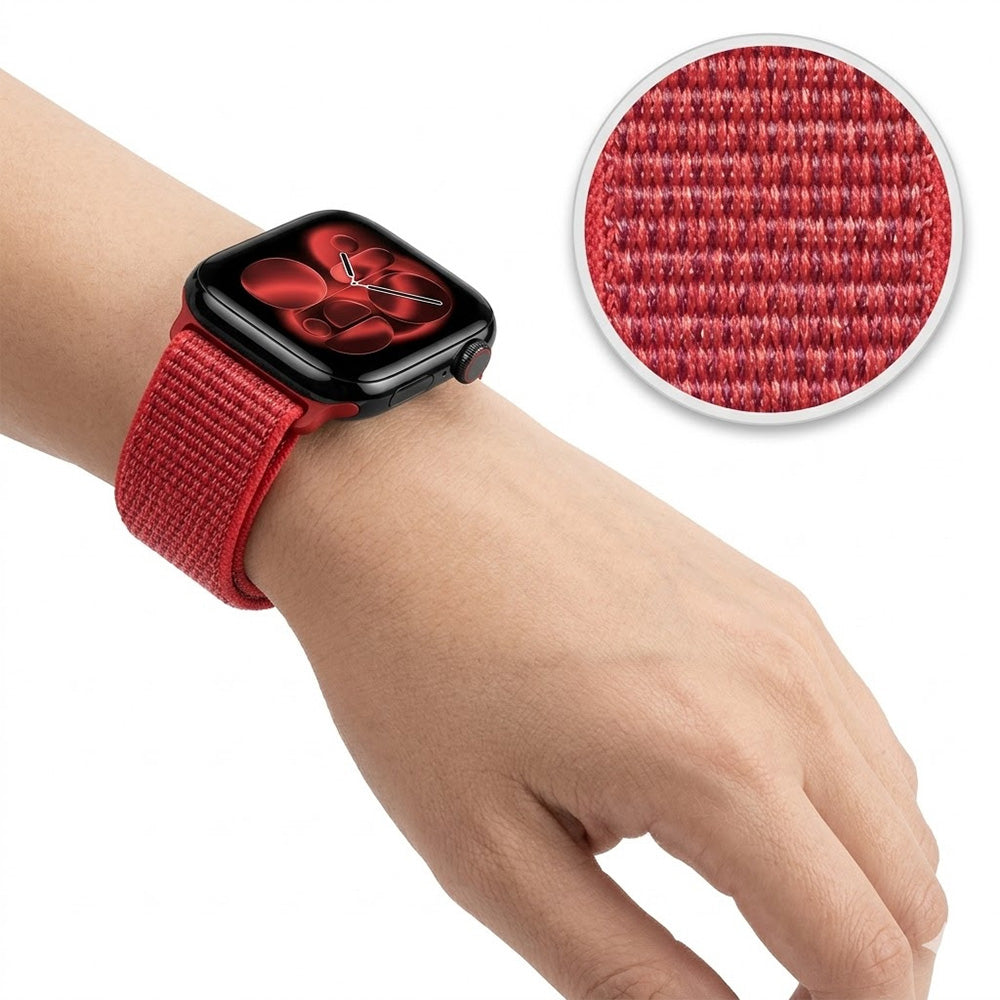 Armband für Apple Watch 42/41/40/38 mm, Crong Nylon, Rot