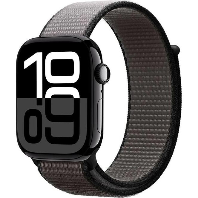 Nylon Armband für Apple Watch 49/46/45/44 mm, Crong Nylon, Schwarz-Grau